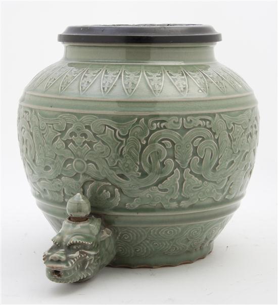 * A Chinese Celadon Glazed Vessel