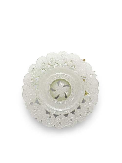 A Chinese celadon jade carved and