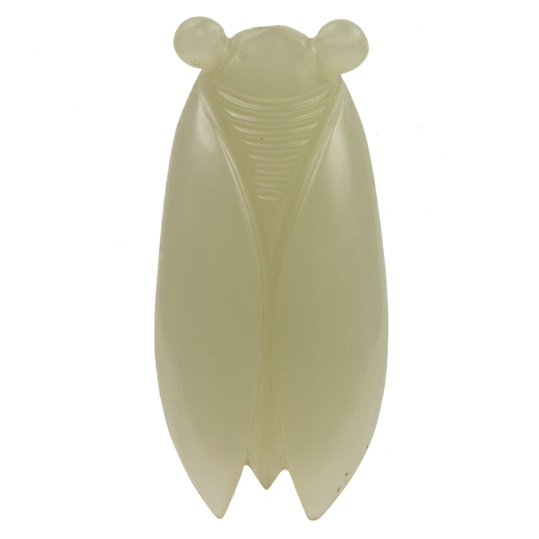 A CHINESE CELADON JADE CICADA
