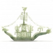 A CHINESE CELADON SERPENTINE D