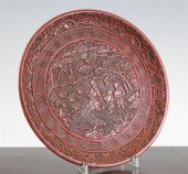 A Chinese cinnabar lacquer dis