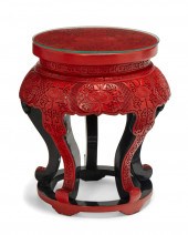 A CHINESE CINNABAR LACQUERED P