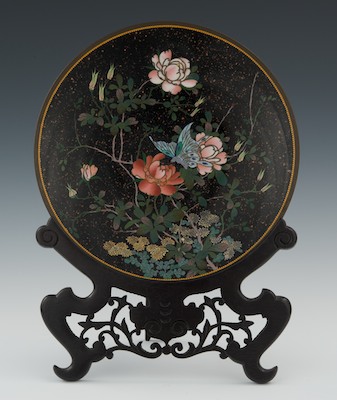 A Chinese Cloisonne Dish on a