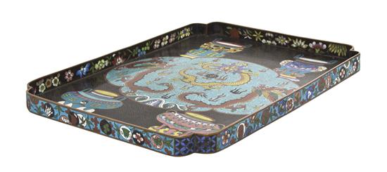 A Chinese Cloisonne Enamel Tray