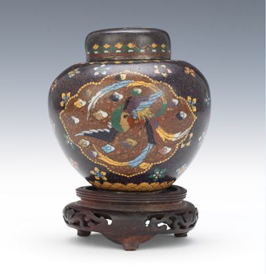 A Chinese Cloisonne Ginger Jar with