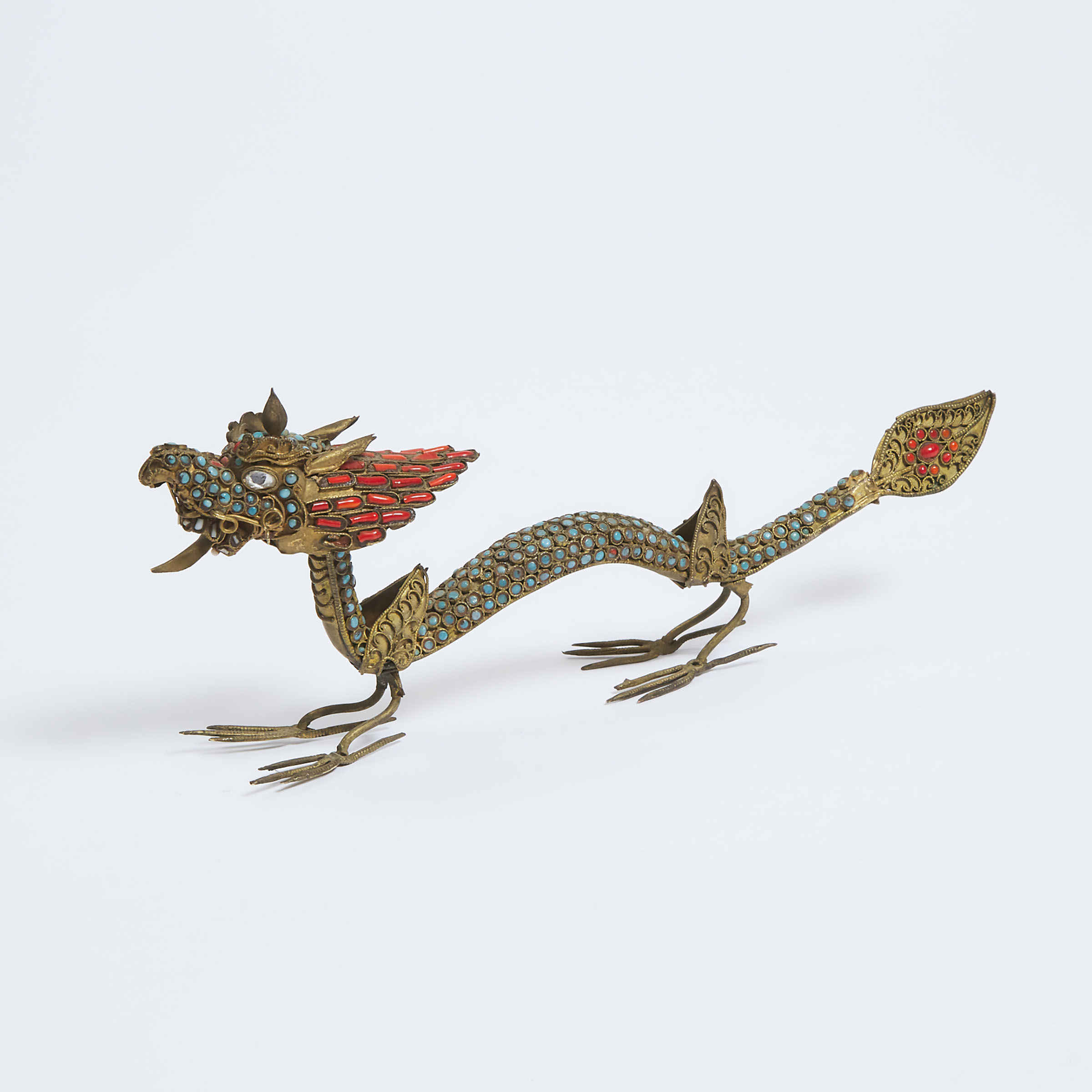 A Chinese Coral and Turquoise