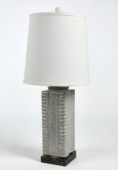 A CHINESE CRACKLE GLAZED CONG