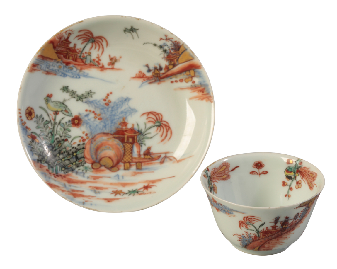 A CHINESE CUP AND SAUCER circa