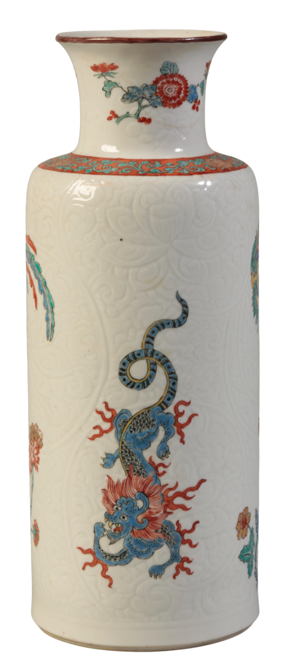 A CHINESE CYLINDRICAL VASE the
