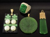 A Chinese dark green jade circ