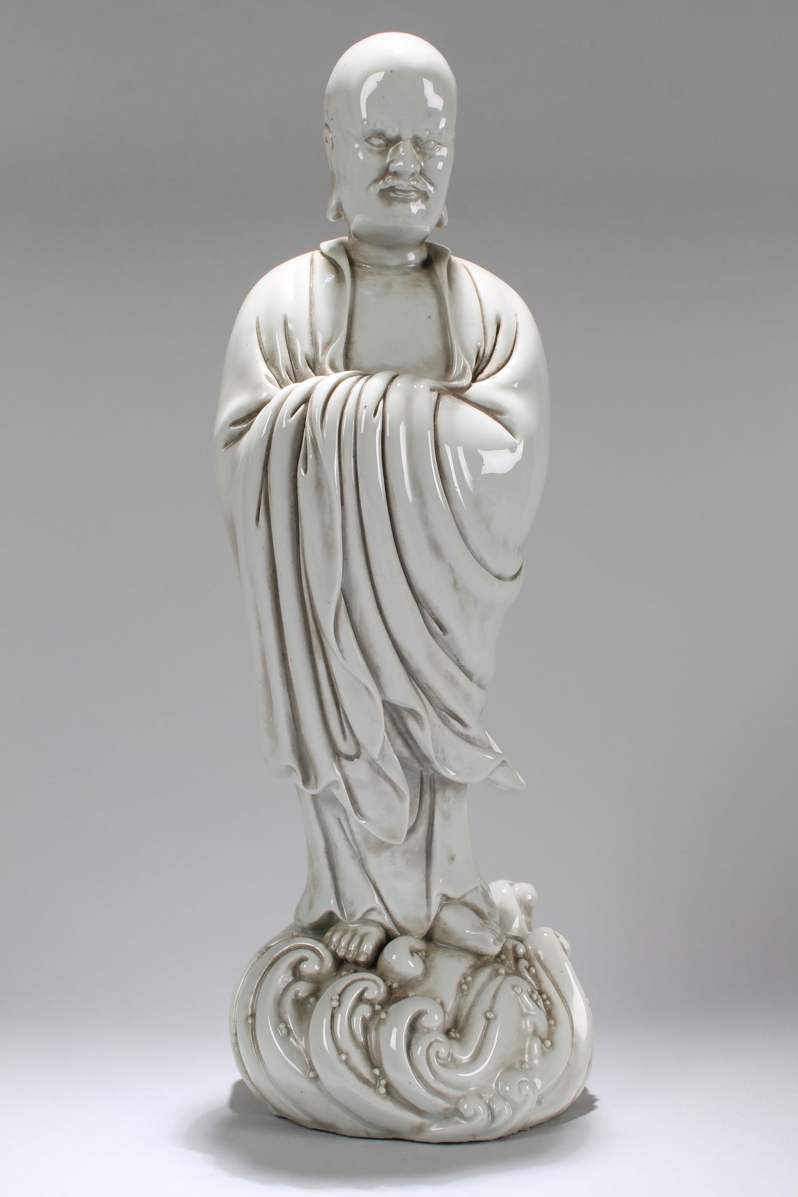 A CHINESE DE BLAC LOHAN PORCELAIN