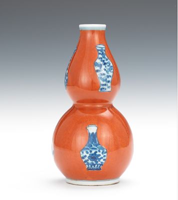 A Chinese Double Gourd Glazed