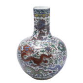 A CHINESE DOUCAI GLAZE DRAGON