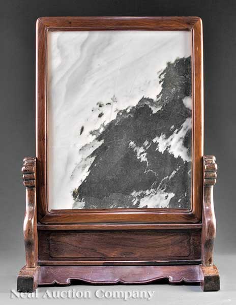 A Chinese "Dreamstone" Marble Inset