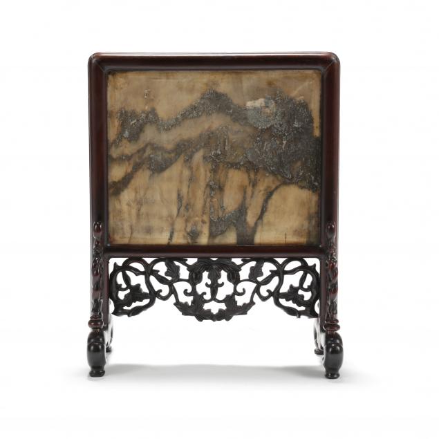 A CHINESE "DREAMSTONE" MARBLE INSET