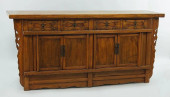 A CHINESE ELMWOOD CREDENZA<br>