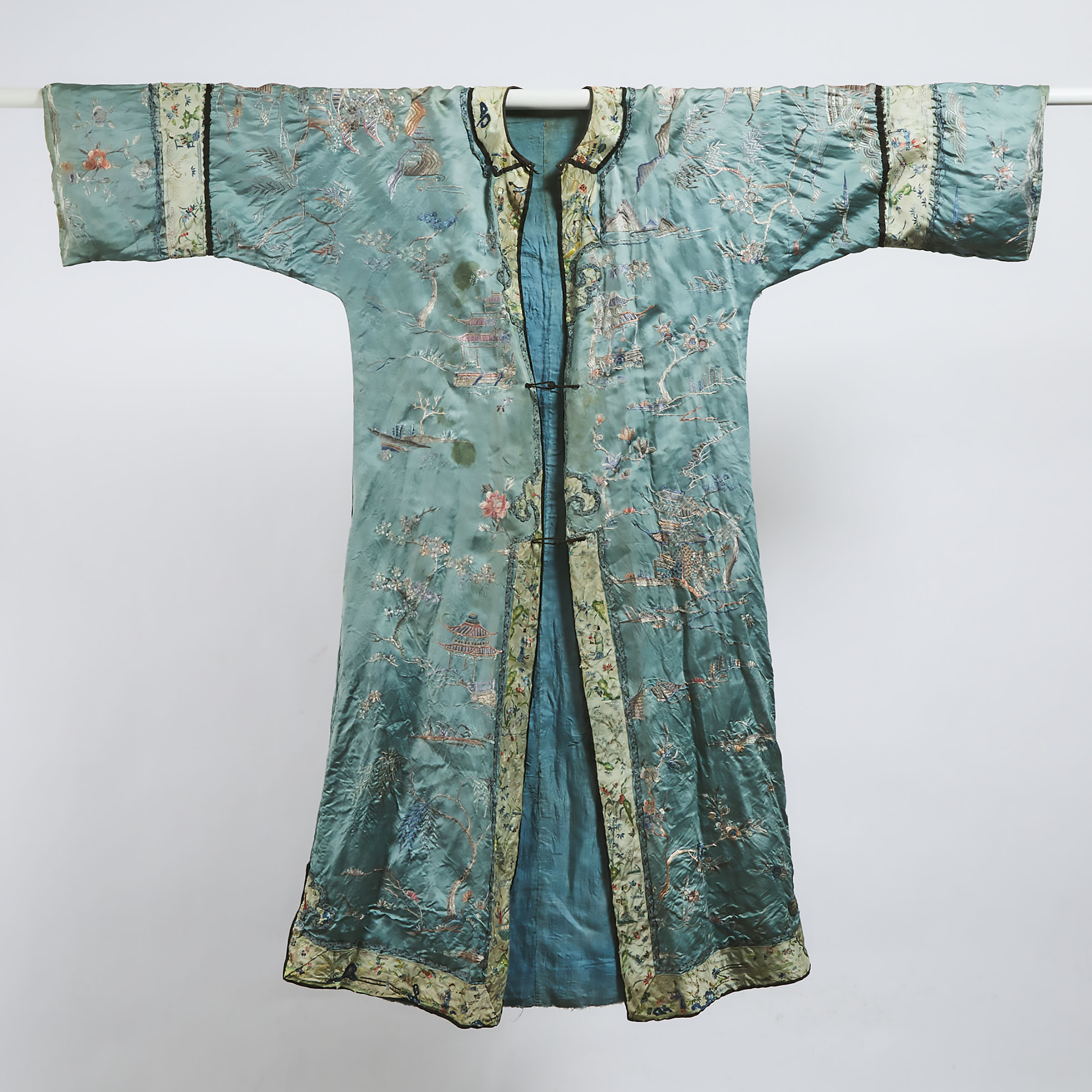 A Chinese Embroidered Blue Ground