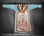 A Chinese Embroidered Silk Fol