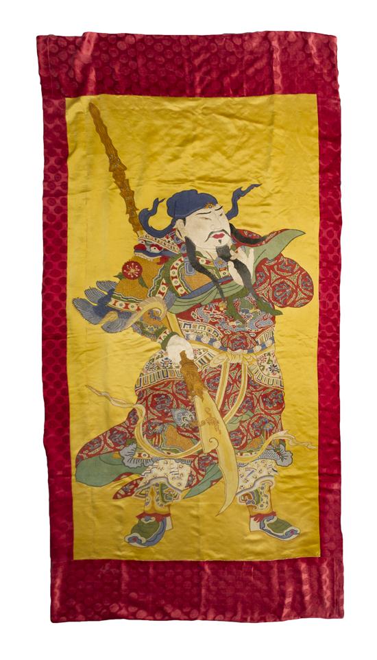 A Chinese Embroidered Silk Panel