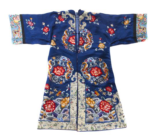 A Chinese Embroidered Silk Robe