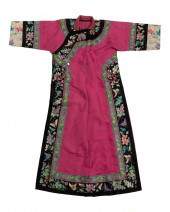 A CHINESE EMBROIDERED SILK ROB