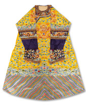 A CHINESE EMBROIDERED YELLOW-G