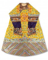 A CHINESE EMBROIDERED YELLOW-G