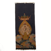 A CHINESE EMBROIDERY BUDDHA<br