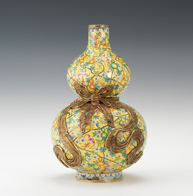 A Chinese Enamel Double Gourd