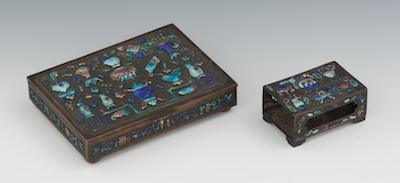 A Chinese Enameled Bronze Box and
