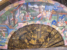 A Chinese export fan with gilt
