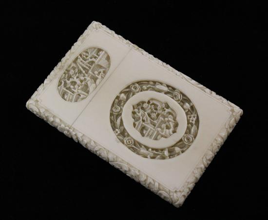 A Chinese export ivory card case