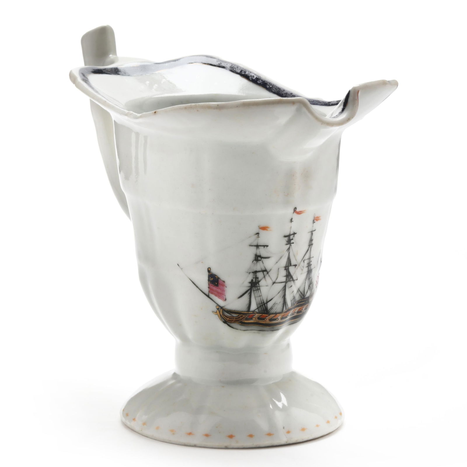 A CHINESE EXPORT PORCELAIN HELMET