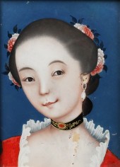 A CHINESE EXPORT REVERSE PAINT