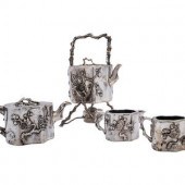 A Chinese Export Silver Assemb