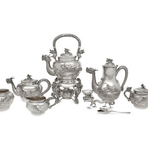 A Chinese Export Silver Seven-Piece