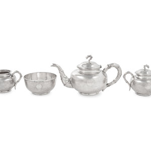 A Chinese Export Silver Tea Service