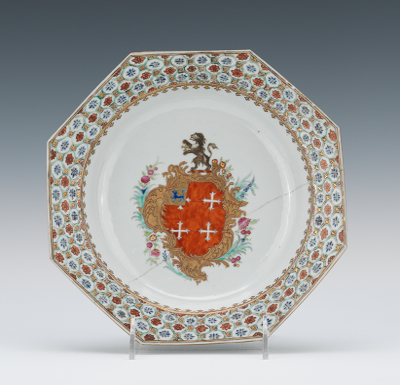 A Chinese Export Soup Plate Bearing