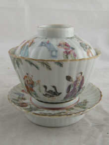 A Chinese famille rose cup saucer