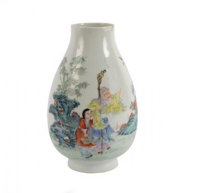 A Chinese famille rose pear
