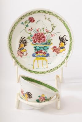 A Chinese famille rose teacup and