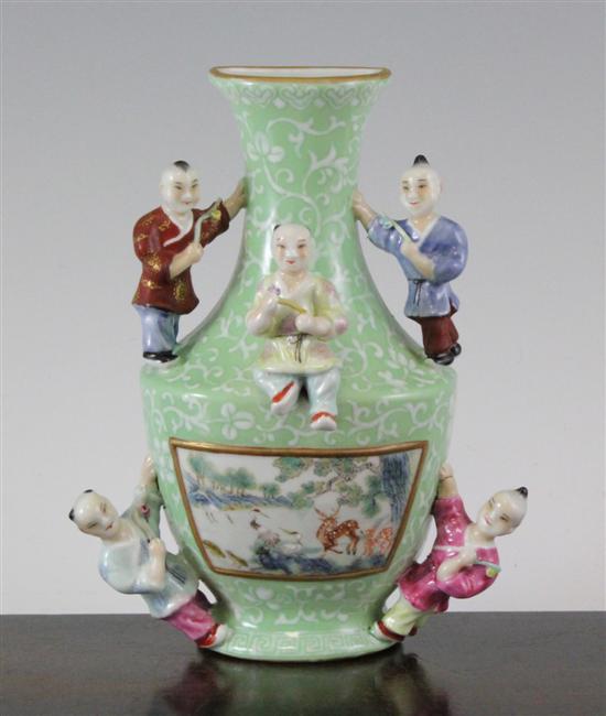A Chinese famille rose wall vase