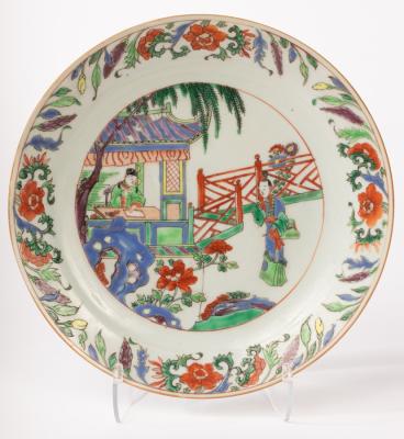A Chinese famille vert plate,
