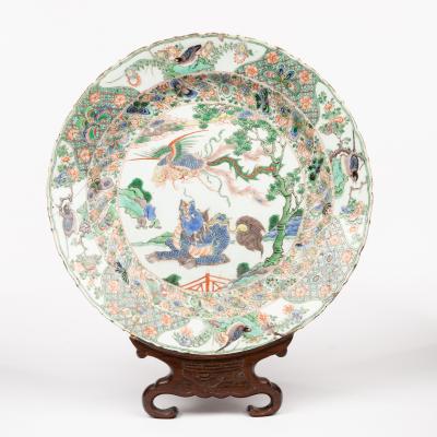 A Chinese famille verte charger,