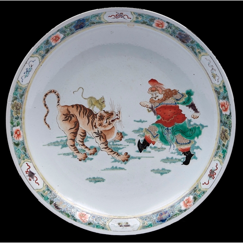 A Chinese famille verte dish,