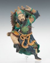 A Chinese Figural Ceramic Roof