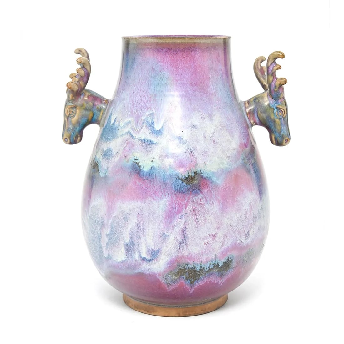 A CHINESE FLAMBE GLAZED PORCELAIN