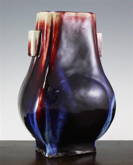 A Chinese flambe 'Hu' vase