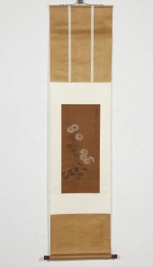 A CHINESE FLOWER PAINTING SCRO