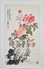 A CHINESE FLOWER PAINTINGA Chi